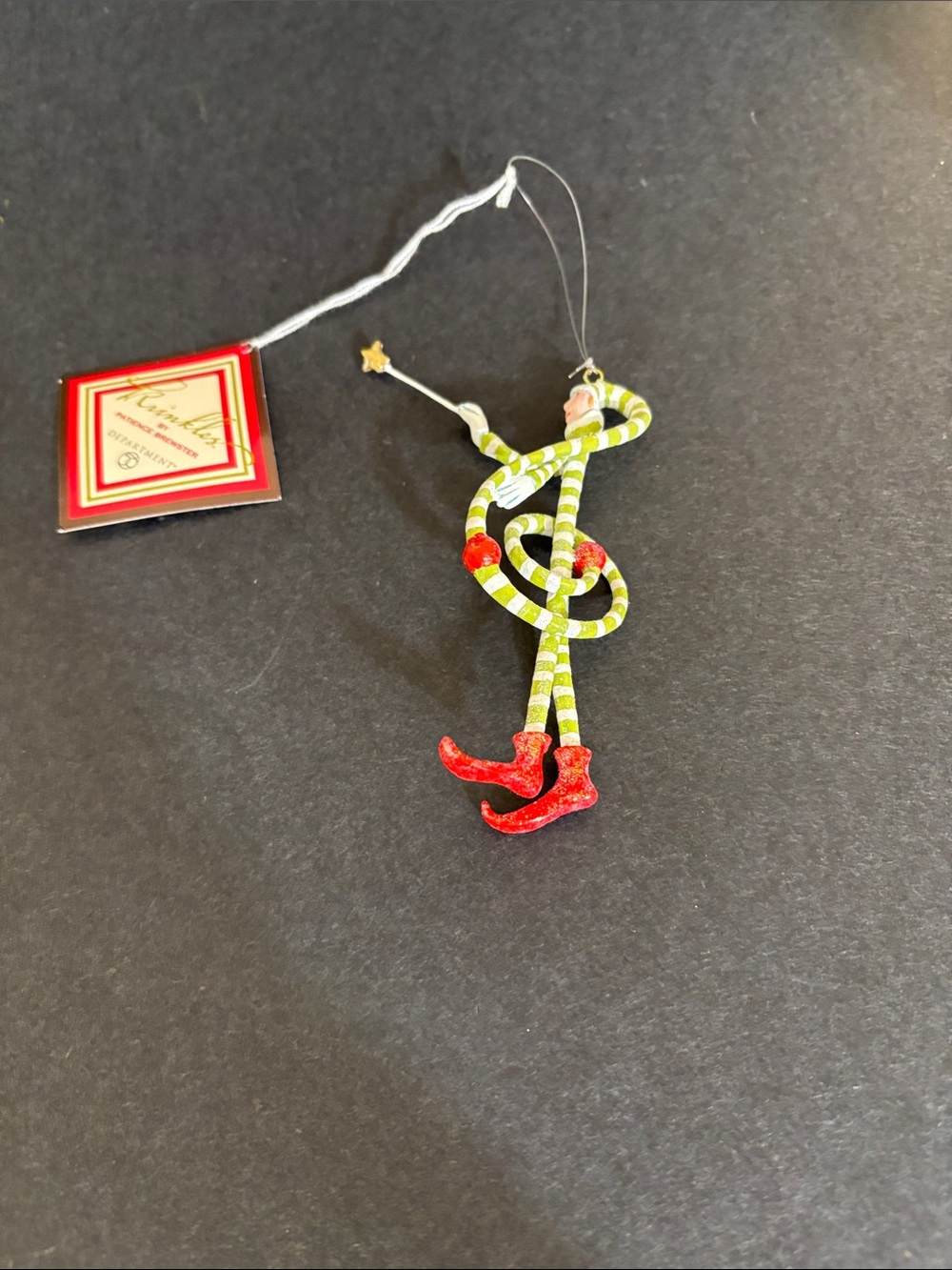 Dept 56 Wrinkles by Patience Brewster whimsical elf Christmas tree ornament .